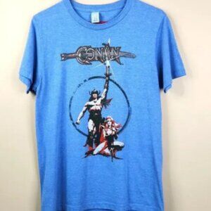 Retro TV Conan The Barbarian Short Sleeve Frontside Graphic Tee Small